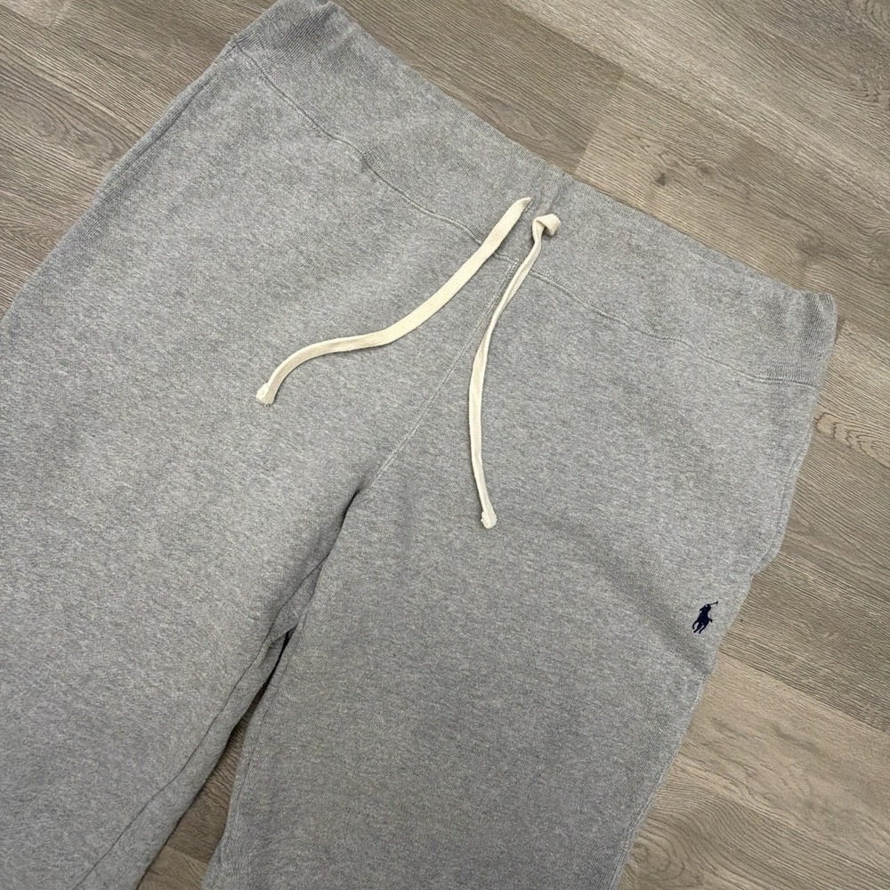 Vintage Polo Ralph Lauren Sweatpants Mens XL Gray Fleece Ankle Drawstring Pony